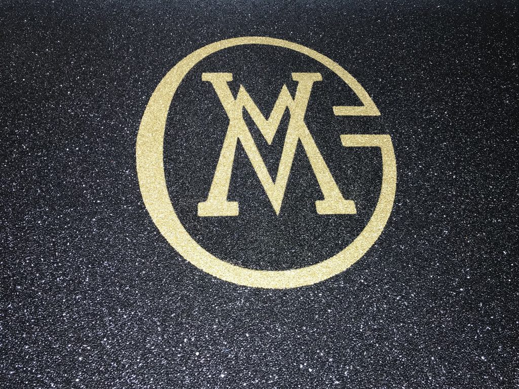 Steinteppich Logo gold