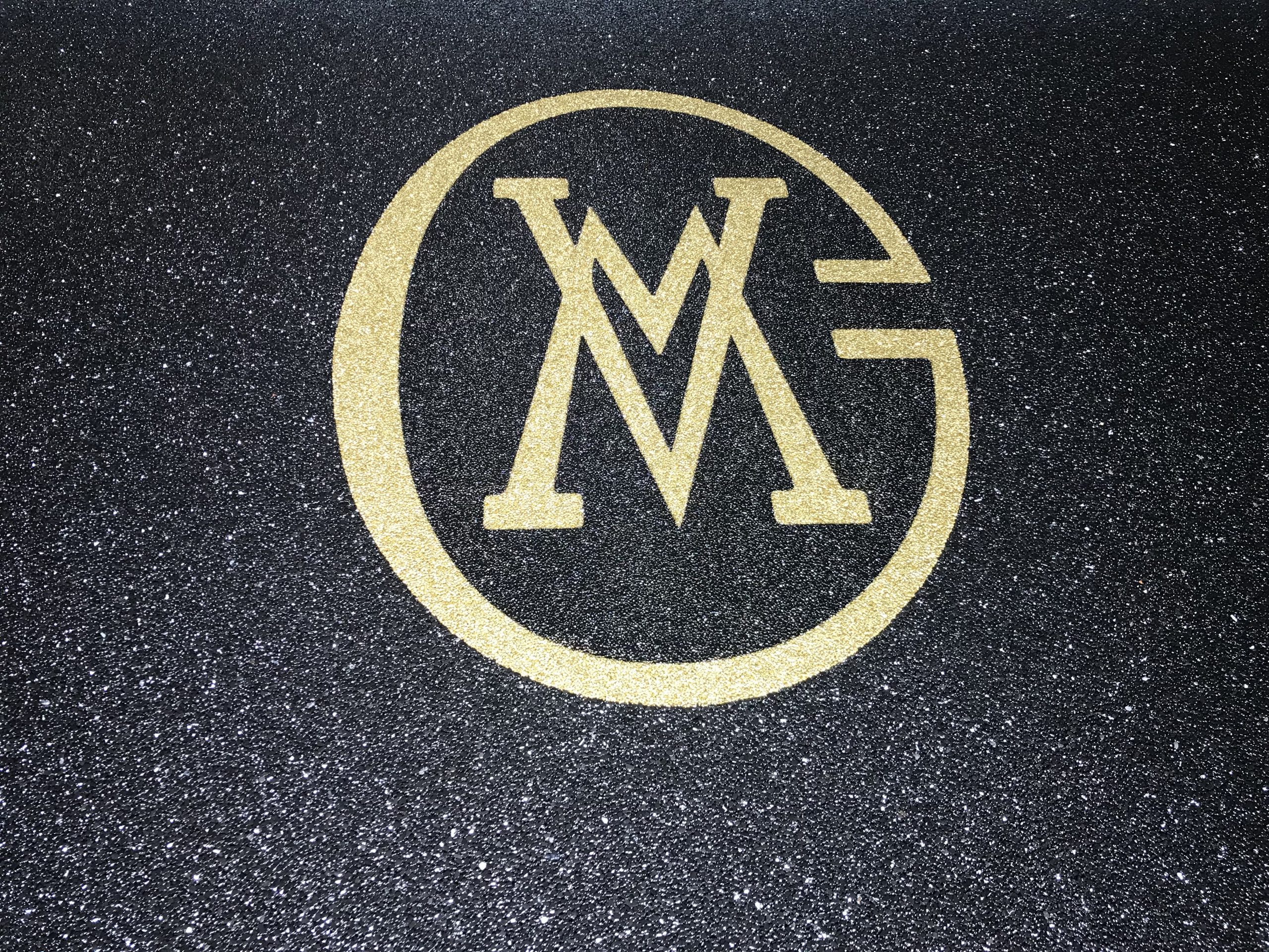 Steinteppich Logo gold