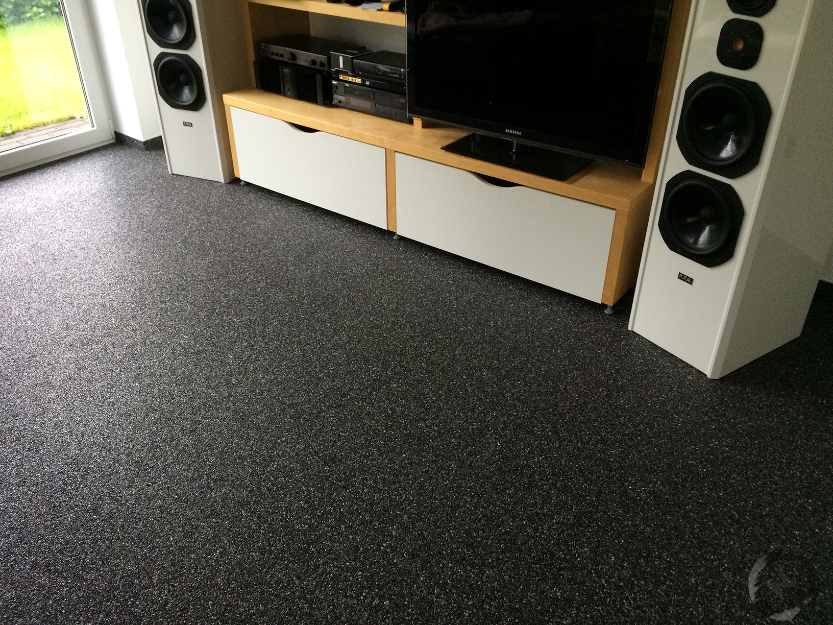 Quarzkiesboden Wohnzimmer