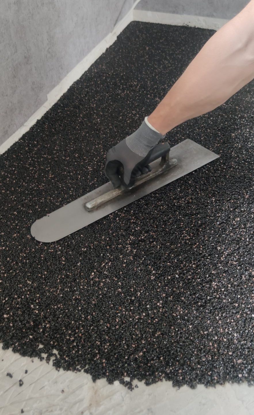 Steinteppich verlegen Schwertglätter