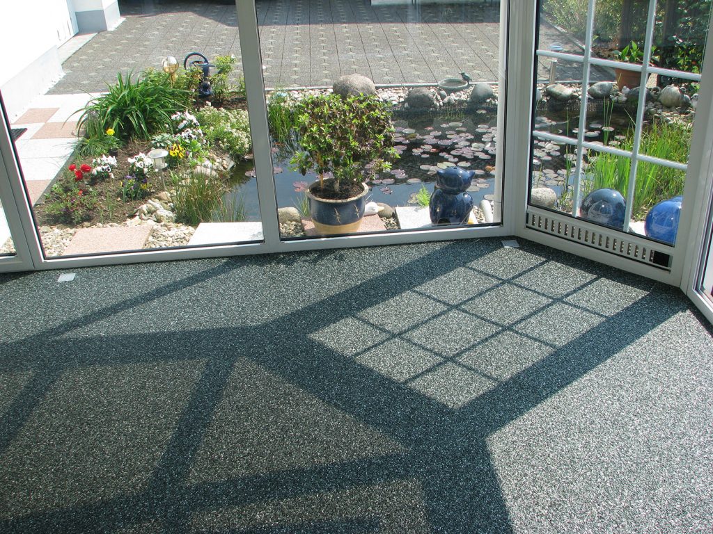 Quarzkiesboden Wintergarten