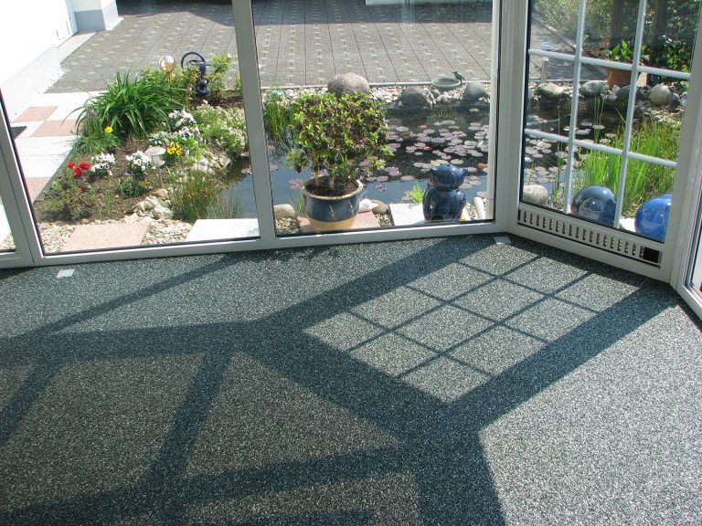Quarzkiesboden Wintergarten